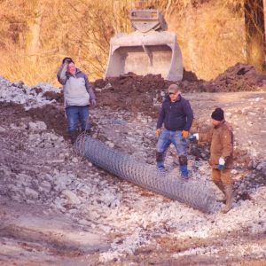 20220307 froschweiher einbringen biberschutzdraht 39 a3996932