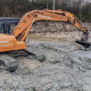 Baggereinsatz Sanierung Krebslache 16.2.2016